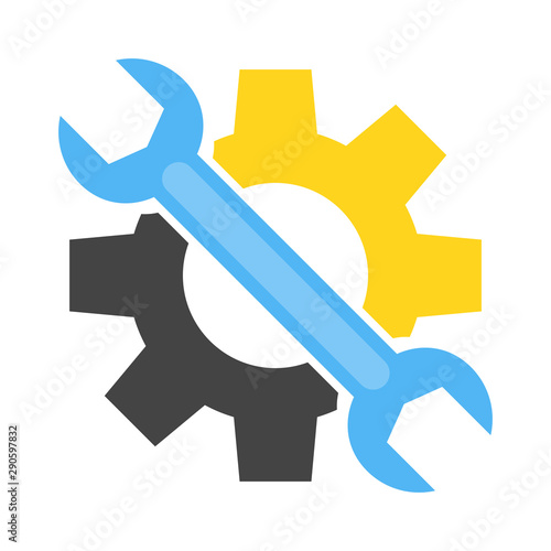 Service tool icon. Flat vector illustration.