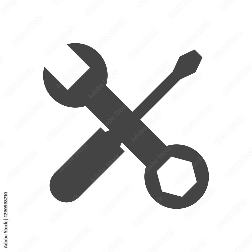 Service tool icon. Flat vector illustration. Service tool icon. Flat vector illustration.