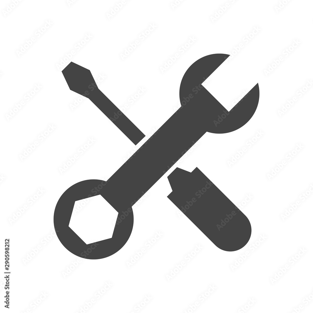 Service tool icon. Flat vector illustration. Service tool icon. Flat vector illustration.
