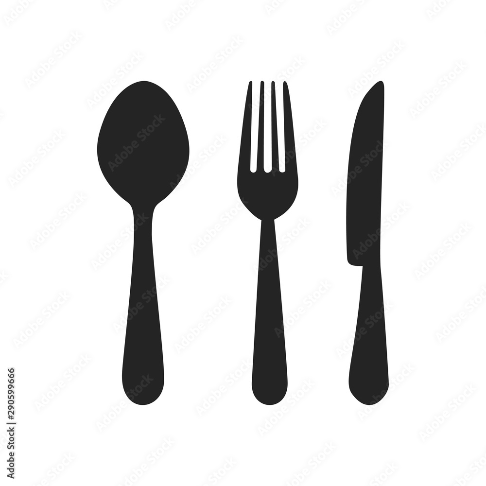 Vector cutlery set. Fork, knife. Flat style. Vector cutlery set. Fork, knife. Flat style.