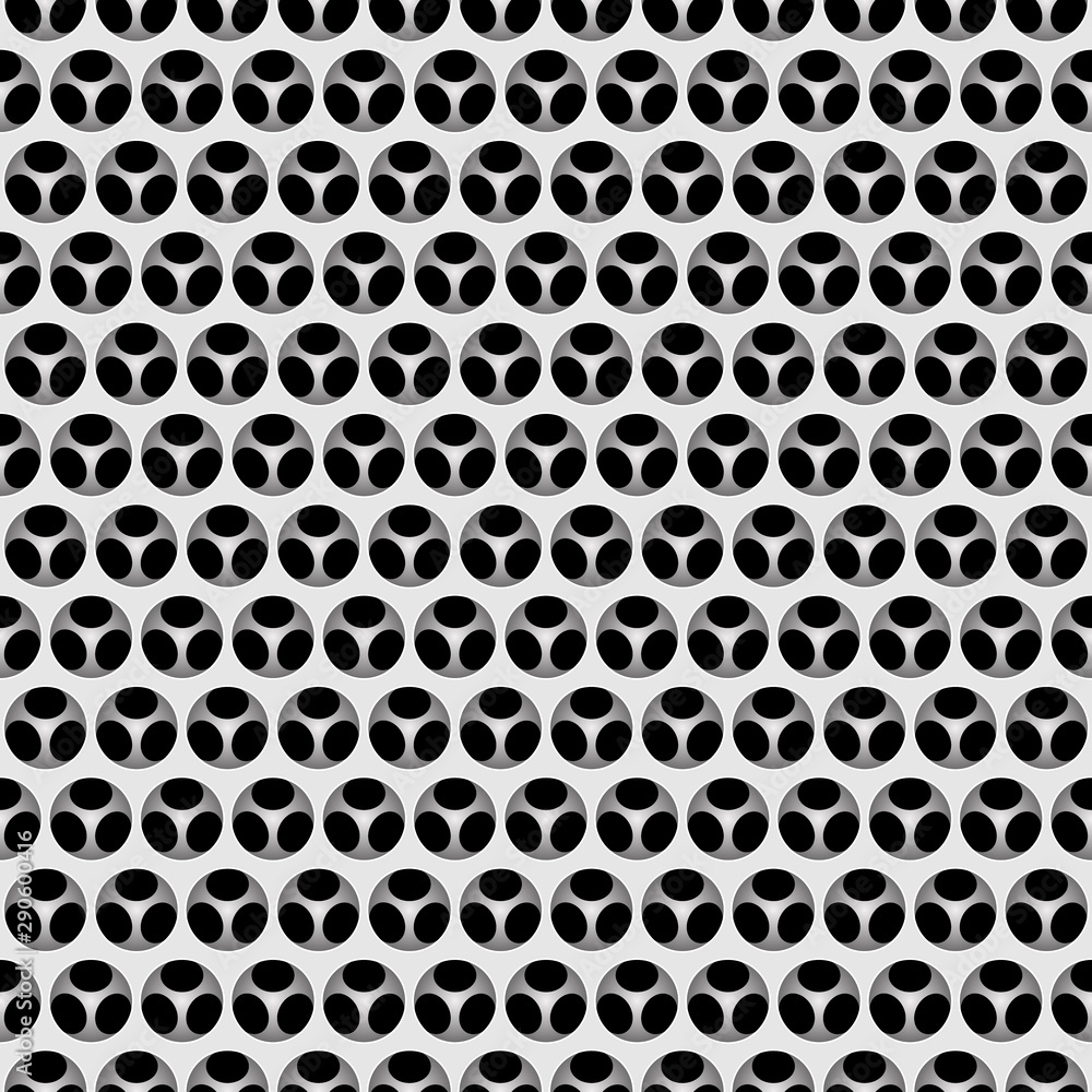 Seamless circle perforated metal grill vector pattern. Seamless circle perforated metal grill vector pattern.