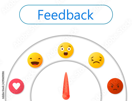 Feedback concept design, emotions scale background and banner