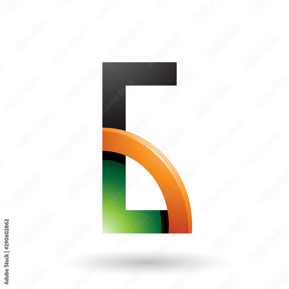 Green and Orange Letter G with a Glossy Quarter Circle Illustration Green and Orange Letter G with a Glossy Quarter Circle Illustration