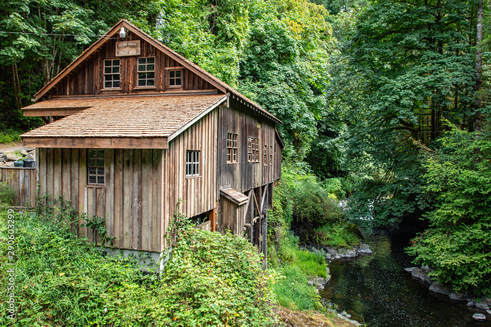 USA, Washington State, Woodland. Cedar Creek Grist Mill, near Vancouver, Washington. USA, Washington State, Woodland. Cedar Creek Grist Mill, near Vancouver, Washington.