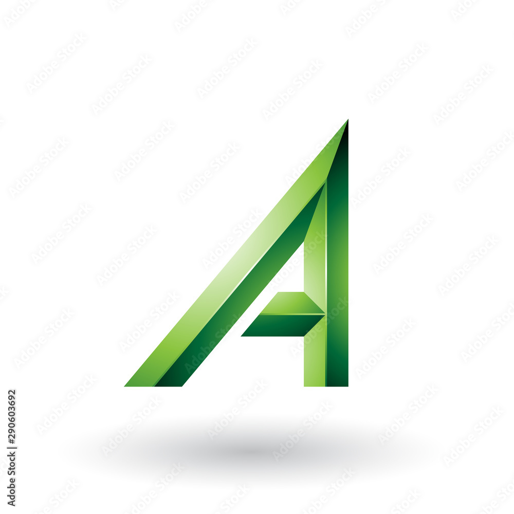 Green Bold and Curvy Geometrical Letter A Illustration Green Bold and Curvy Geometrical Letter A Illustration