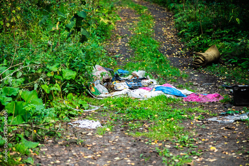 Fototapeta Naklejka Na Ścianę i Meble -  Big rubbish dump in the forest