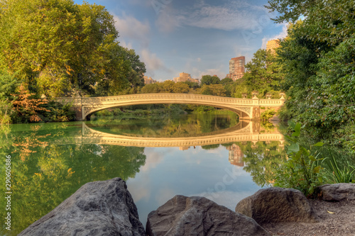 Bow bridge in late summer or early fall