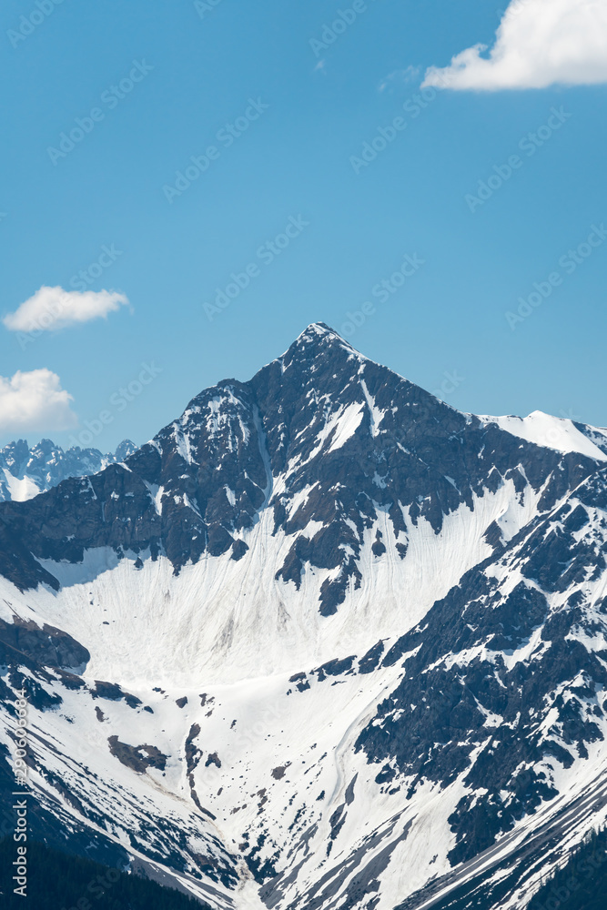 Snowy mountain peak