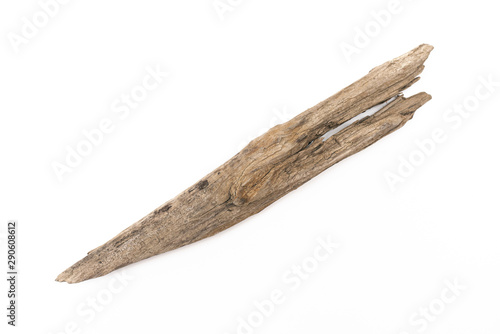 Dried wood tree branch isolated on a white background.