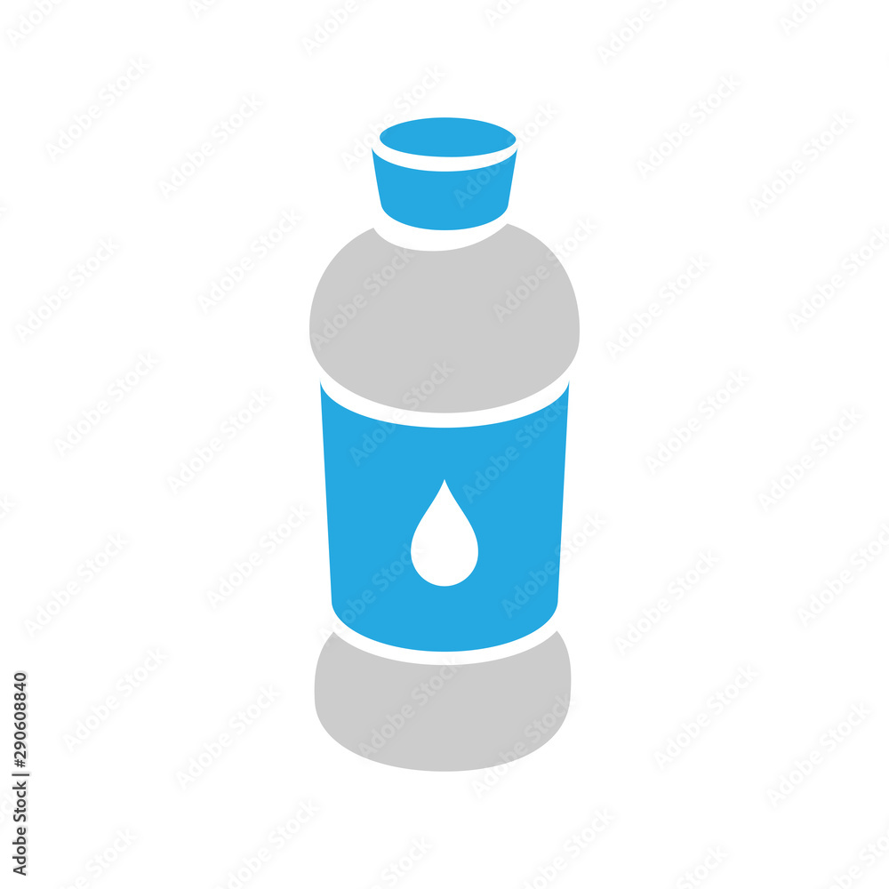 Grey and Blue Water Icon isolated on a White Background Illustration Grey and Blue Water Icon isolated on a White Background Illustration