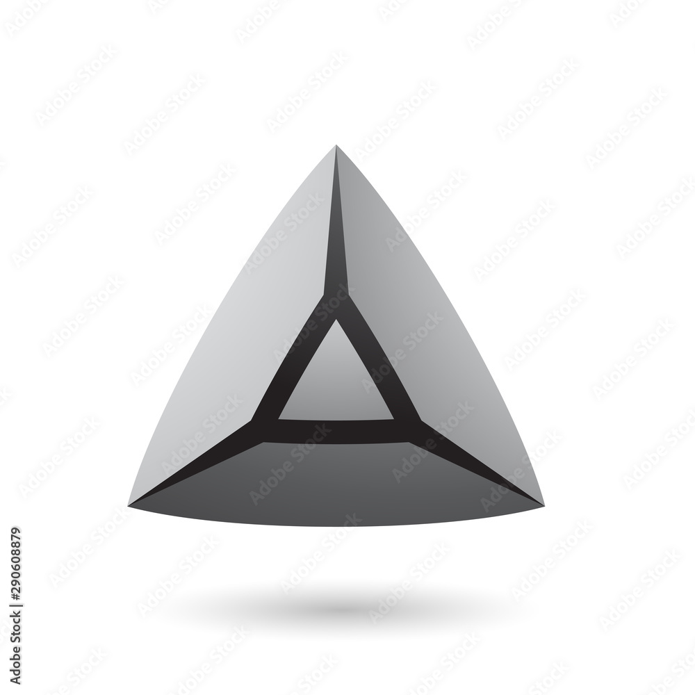 Fototapeta premium Grey and Bold 3d Pyramid Illustration