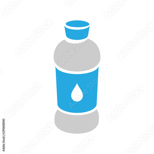 Grey and Blue Water Icon isolated on a White Background Illustration