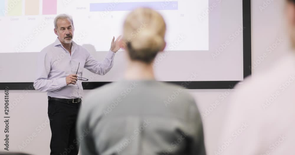 Mature business executive giving a presentation Mature business executive giving a presentation