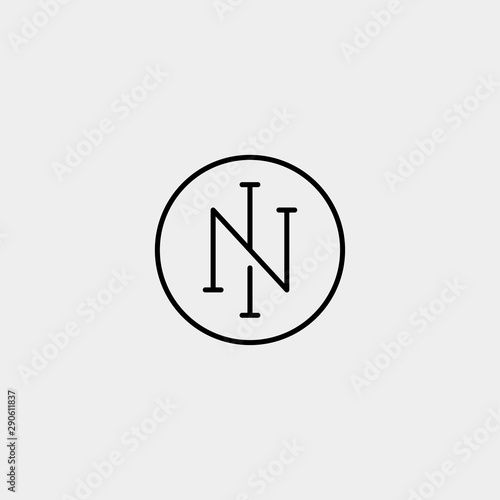 Letter N NI IN Monogram Logo Design Minimal Icon
