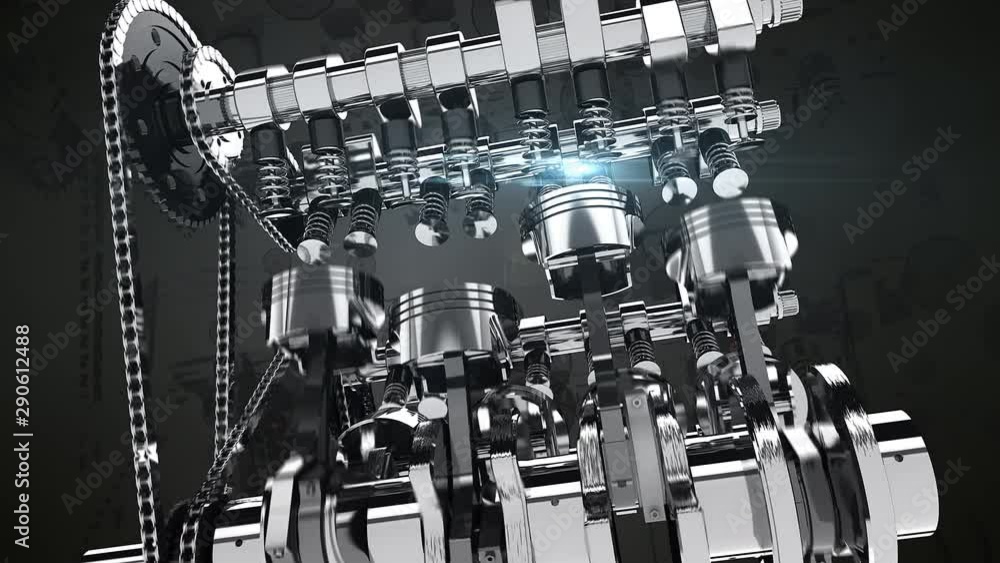 Pattern Injection Fuel Animation 3D Animation Of A Fuel Injected V8 Engine With Visual Effects. Pistons ...