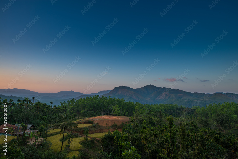 Fototapeta premium view of mountains in the rain forest - asia