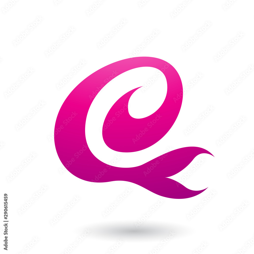 Magenta Curvy Fun Letter E Illustration Magenta Curvy Fun Letter E Illustration