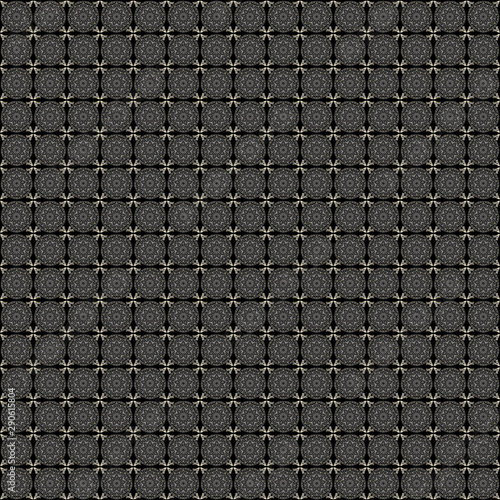 mandala pattern, black and white image, seamless pattern