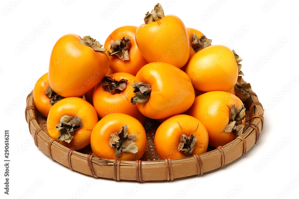 persimmon on white background 