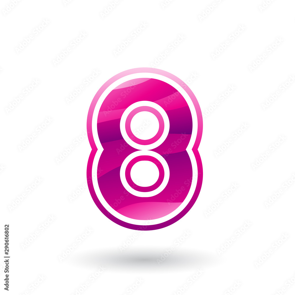 Magenta Round Icon for Number 8 Illustration Magenta Round Icon for Number 8 Illustration