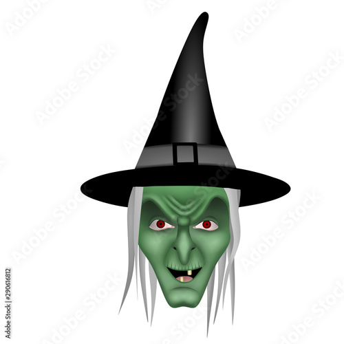 isolated ugly witch illustration vector