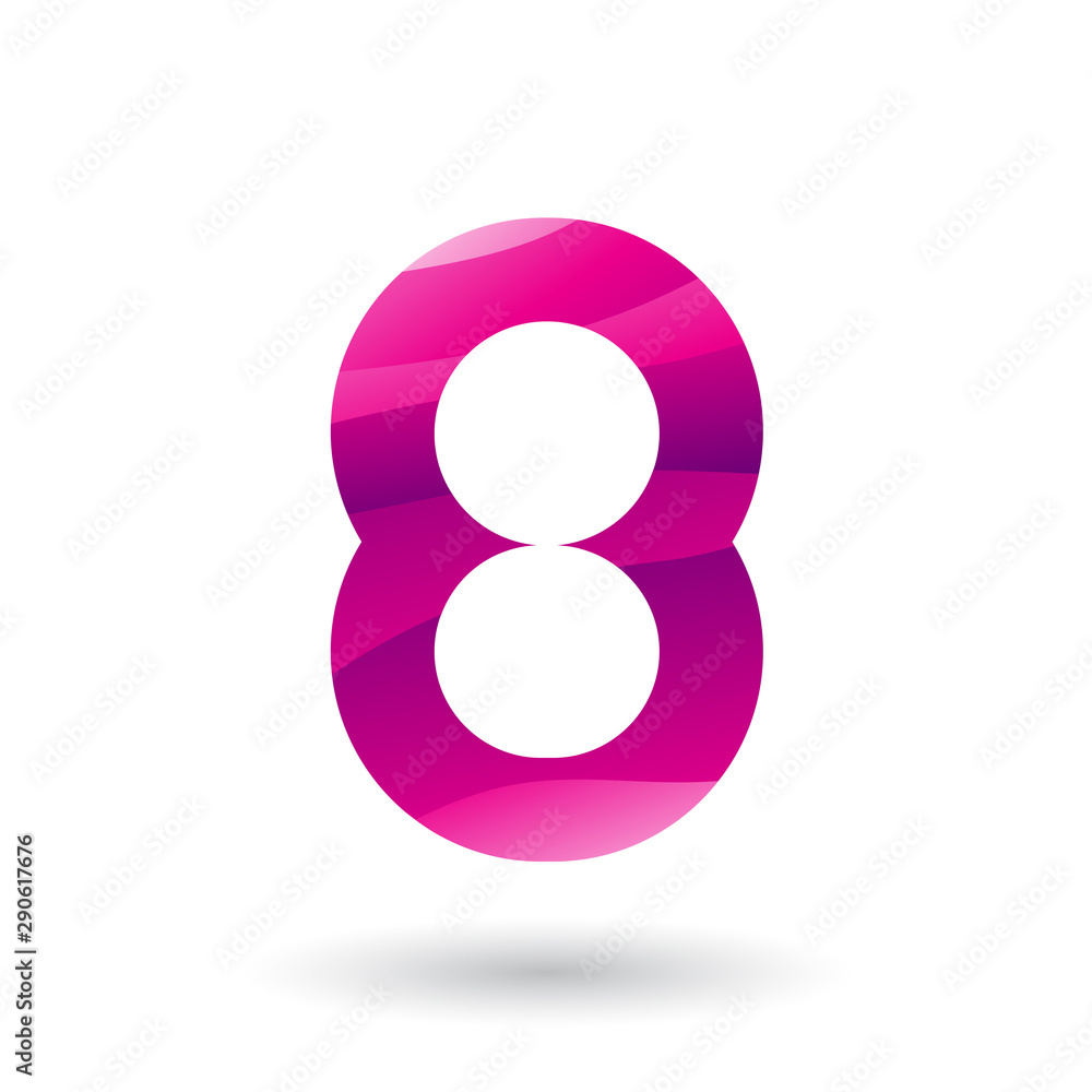 Magenta Round Icon for Number 8 Illustration Magenta Round Icon for Number 8 Illustration