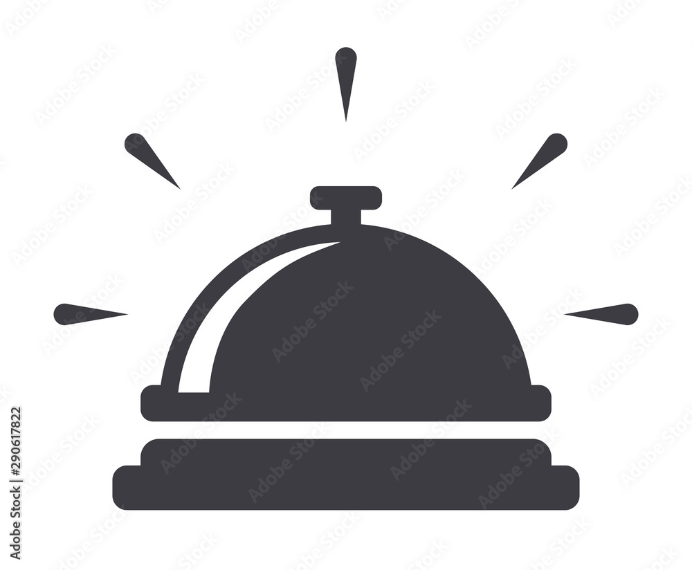 Service bell icon flat vector illustration Service bell icon flat vector illustration