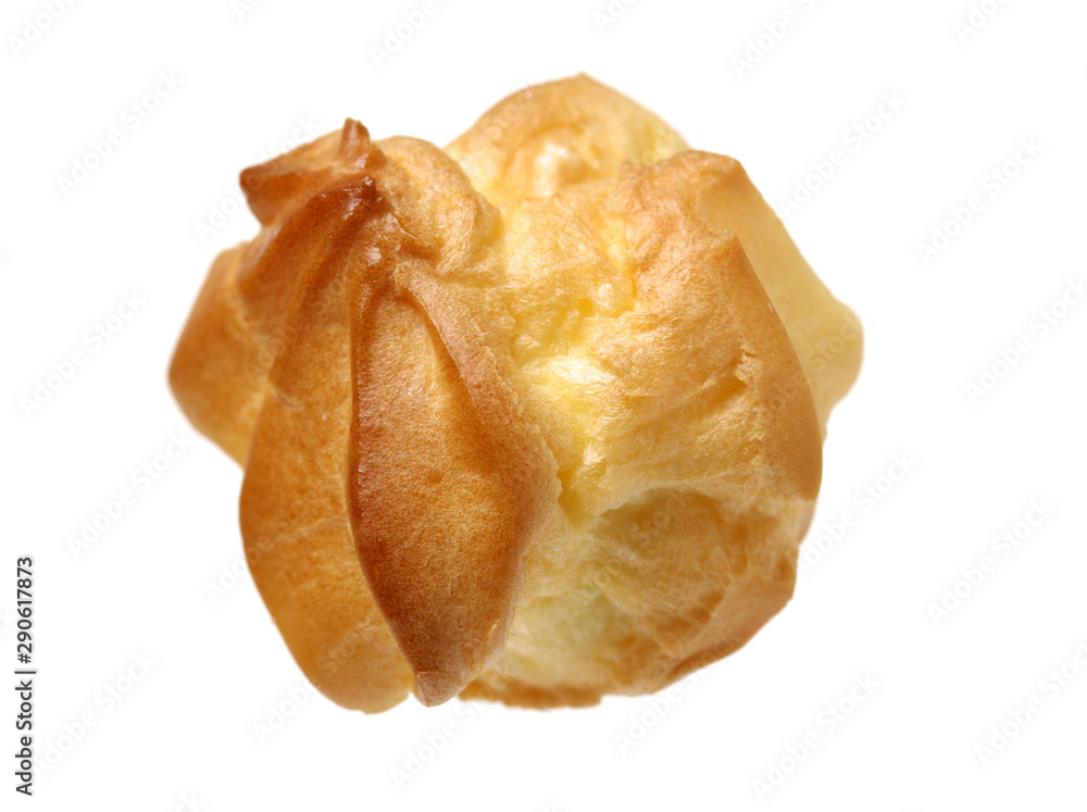 eclairs filled with fresh cream on white background eclairs filled with fresh cream on white background