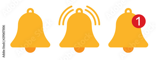 Fotografie, Obraz Orange notification bell icons vector illustration