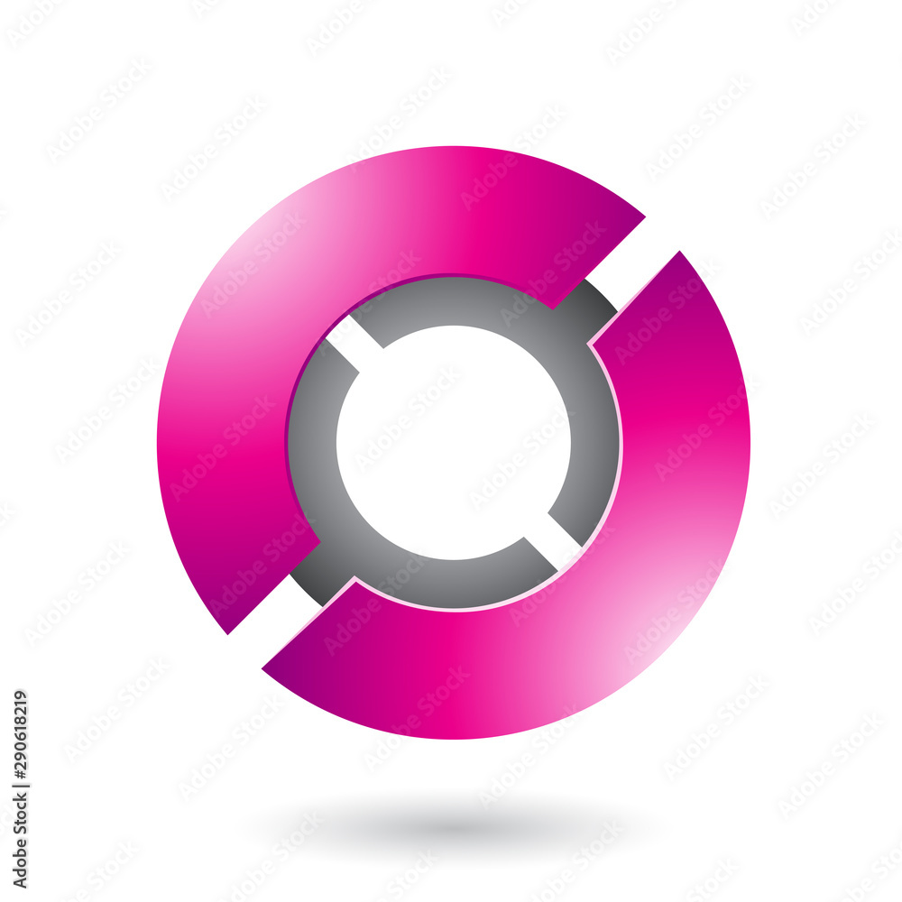 Magenta Thick Futuristic Round Disk Illustration Magenta Thick Futuristic Round Disk Illustration