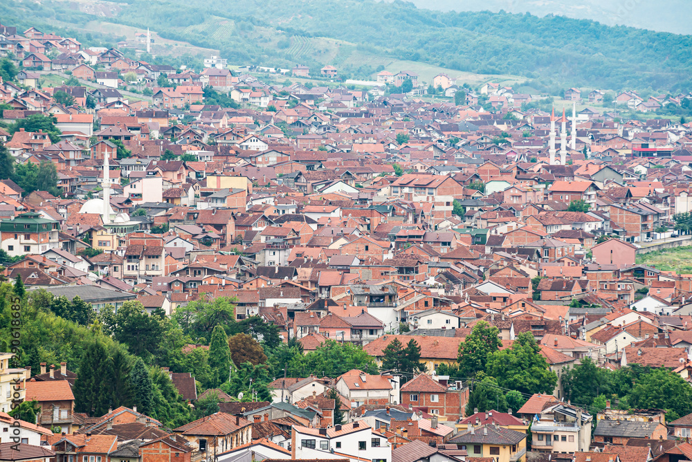 Aerial view on ex-capital Prizren in Kosovo