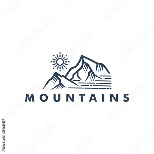 Mountain Logo design icon template Vector Illustrator