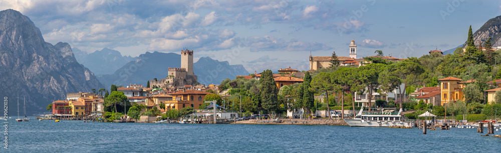 Panorama of Malcesine on the Lago di Garda lake.