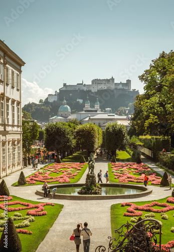 Salzburg old town with castle in the background, Austria