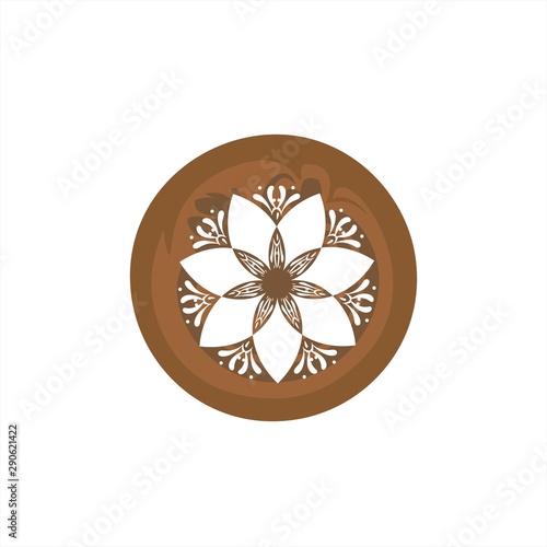 coffee latte art mix vector logo and icon