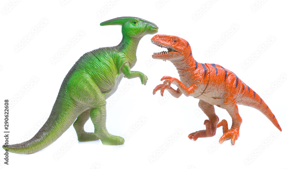 Fototapeta premium dinosaurs toys isolated on white background
