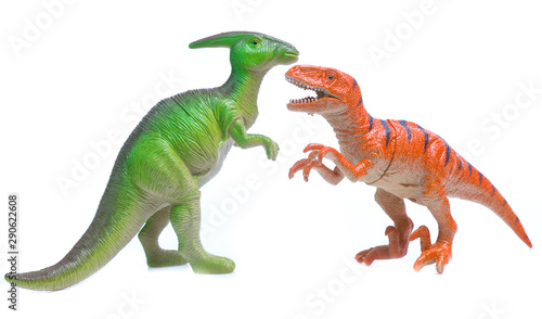 dinosaurs toys isolated  on white background © Poramet