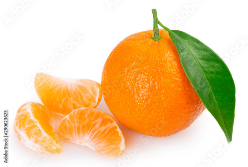 Fresh mandarin on white background