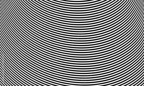 Abstract striped optical illusion vector background.  Modern monochrome texture.