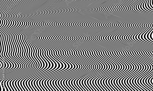 Optical illusion striped wrapped background vector design.