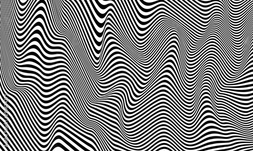 Optical illusion striped wrapped background vector design. photo