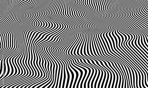 Optical illusion striped wrapped background vector design. photo