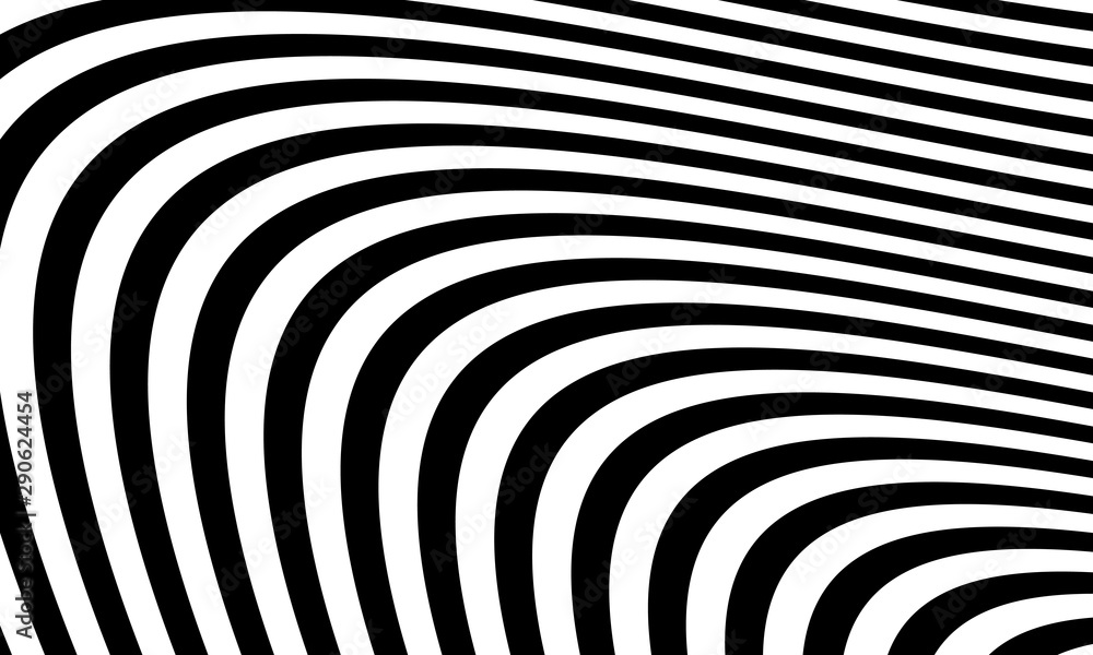 Fototapeta premium Abstract wavy black and white striped background vector design.