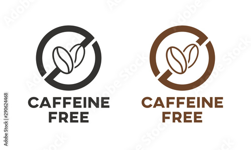 Caffeine free icon sign. Isolated coffee beans vector design.