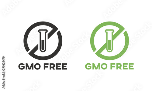 Gmo free isolated icon sign vector design. No chemical additives in food mark.