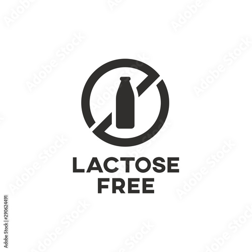 Lactose free icon sign vector design. Lactase deficiency mark.