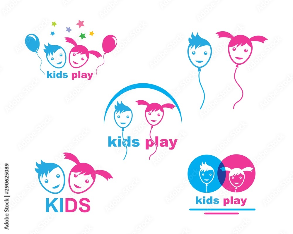 kids icon logo vector illustration kids icon logo vector illustration
