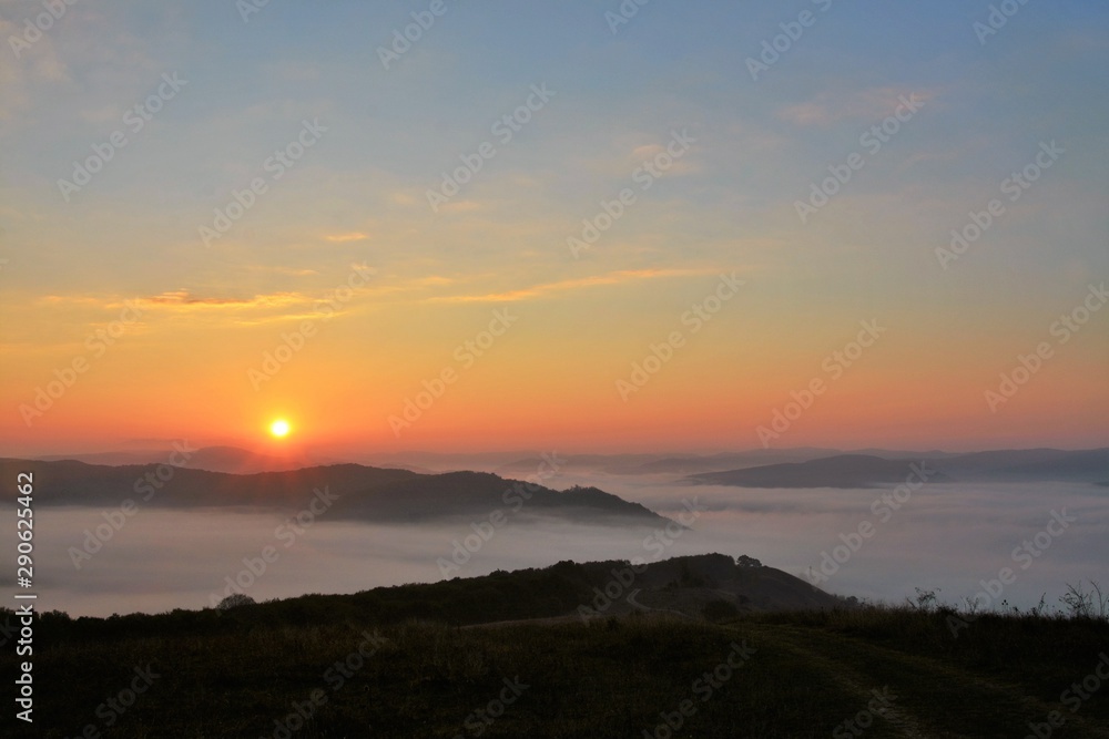 sunrise over the mountains