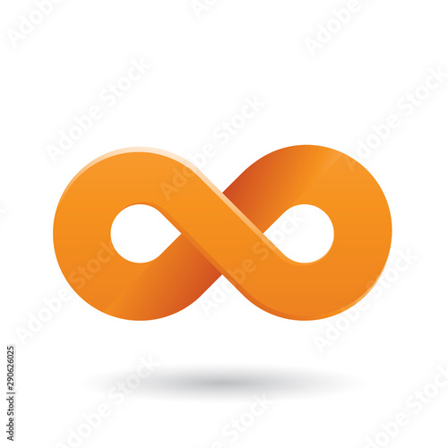Orange Shaded and Thick Infinity Symbol Illustration