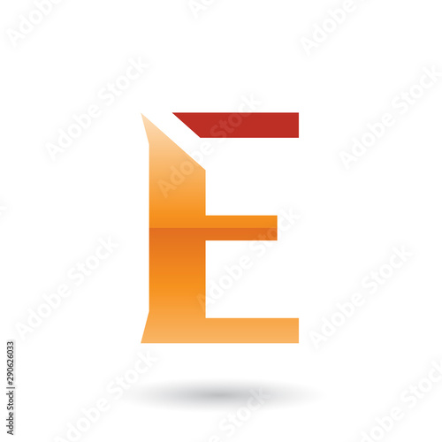 Orange Sliced Letter E Illustration